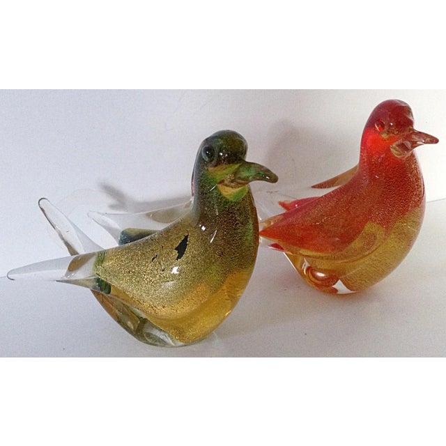 Italian Mid Century Italian Murano Glass Birds - Pair For Sale - Image 3 of 4