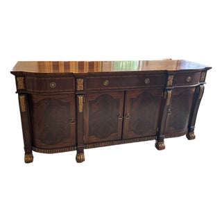 Late 20th Century Signed Maitland-Smith Regency Style Mahogany Bow Front Sideboard For Sale