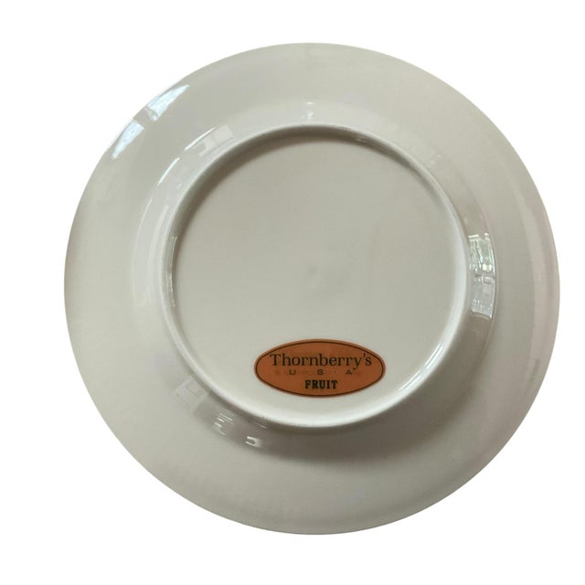 1970s Thornberry’s u.s.a. Fruit Plates Porcelain Set of 4 - 7 3/4” For Sale - Image 11 of 13