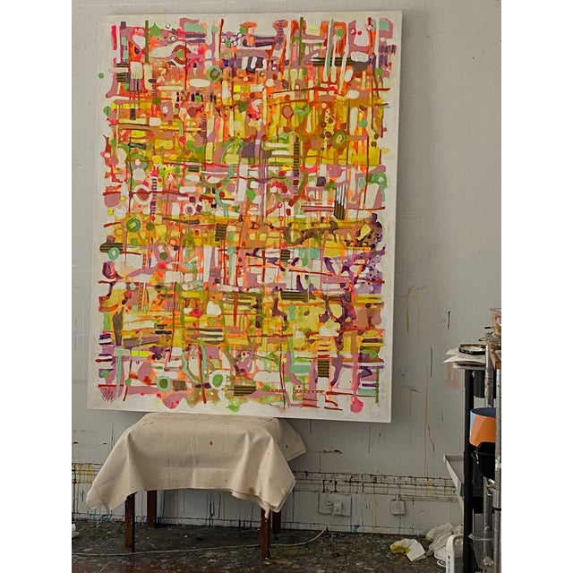 This is "Spring" painting, done over long time and editing some new colors, like strong yellow .It's very bright, happy...