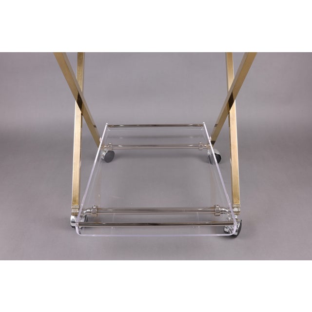 Acrylic & Brass Bar Cart, 1970s For Sale - Image 9 of 15