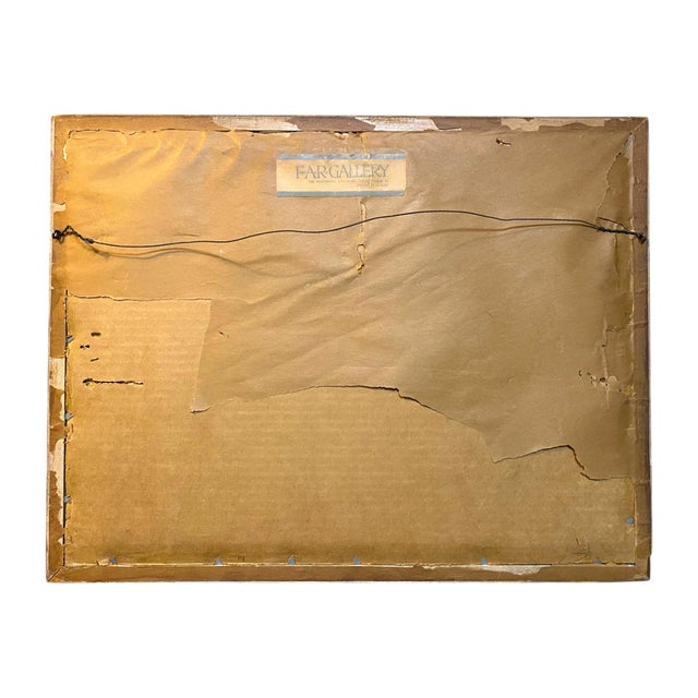 Framed Painting of Miami Beach Circa 1950 For Sale - Image 4 of 4