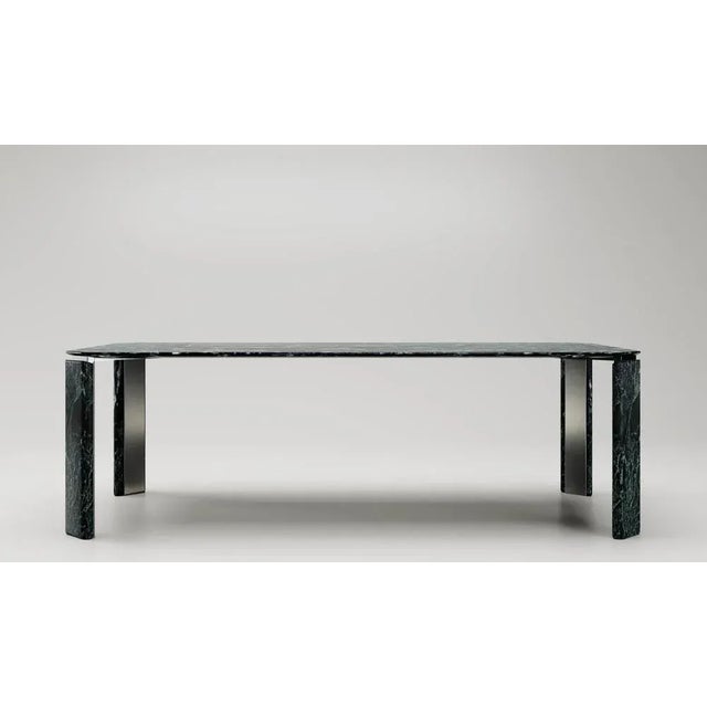 Xlv table by andrea bonini limited edition dimensions: d 108 x w 250 x h 75 cm. Materials: mirrored steel and st. Denis...