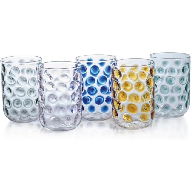 Contemporary Airelles Glass Tumbler- Green - Set of Four For Sale - Image 3 of 4