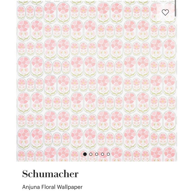 2020s Schumacher Wallpaper 5014111 Anjuna Floral in Blush For Sale - Image 5 of 7