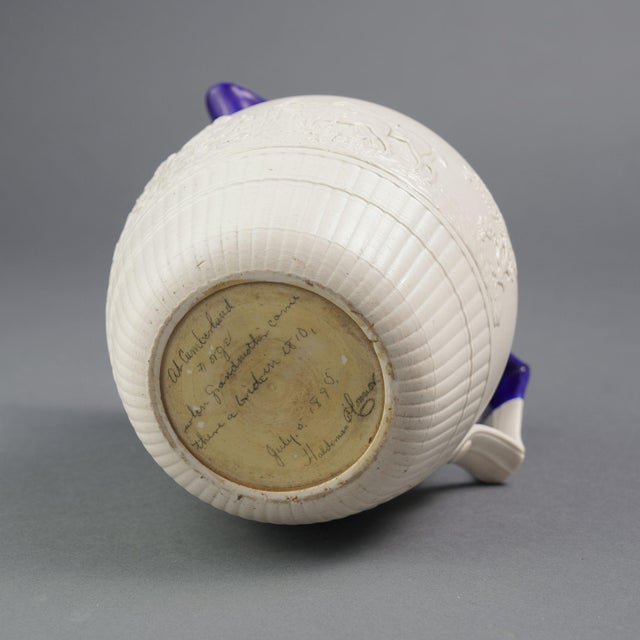 English Stoneware Hunt Jug With Cobalt Detail, C. 1800's For Sale - Image 10 of 11