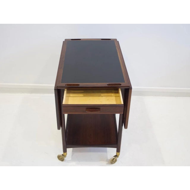 Wooden Serving Table with Black Formica Top by Ludvig Pontoppidan, 1950s For Sale - Image 6 of 15