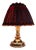Art Deco German Table Lamp with Copper Base and Pink Tinted Glass Segments by Lamplove, 1930s For Sale