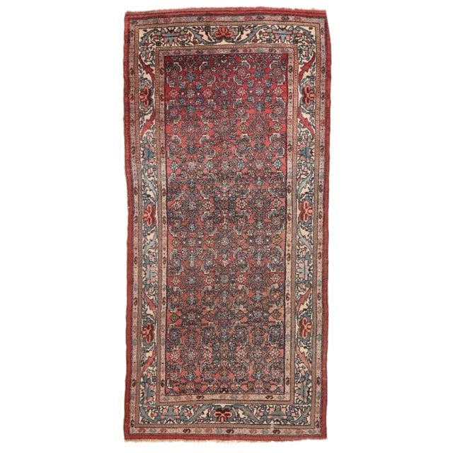 1920s Antique Persian Malayer Rug-3′4″ × 7′2″ For Sale