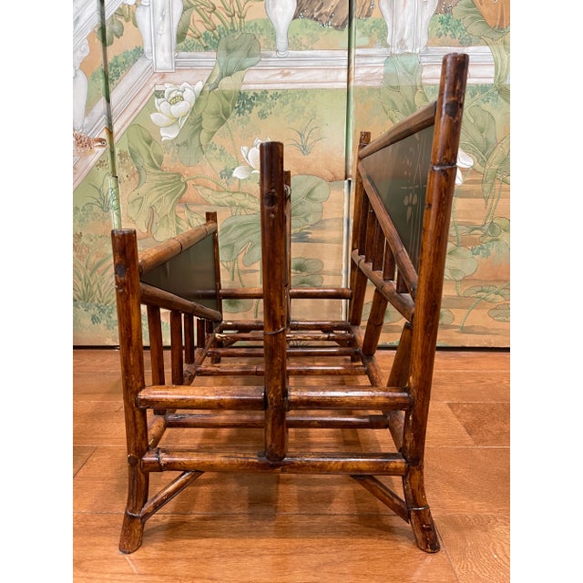 Vintage English Victorian Rattan Chinoiserie Bamboo Magazine Holder For Sale - Image 9 of 10