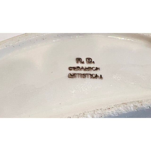 Vintage Italian Fish Plate Set by R. Blanche - Set of 9 For Sale - Image 11 of 13