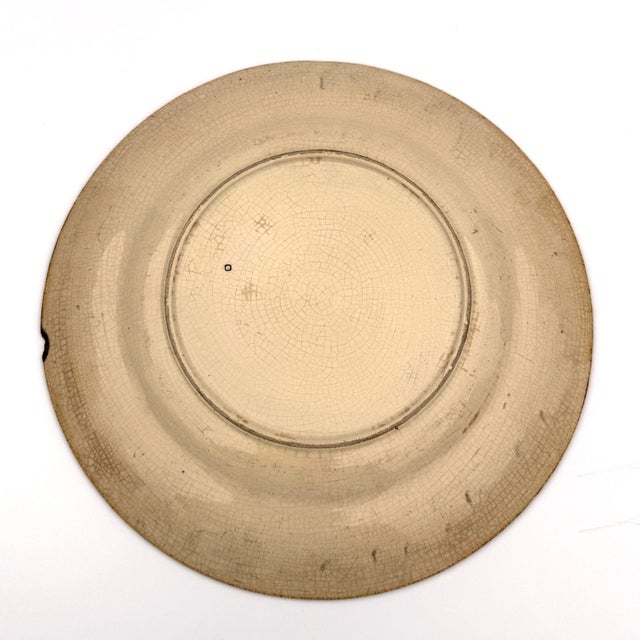 Antique English Brown Transferware Plate – Asian-Inspired Floral For Sale - Image 4 of 5