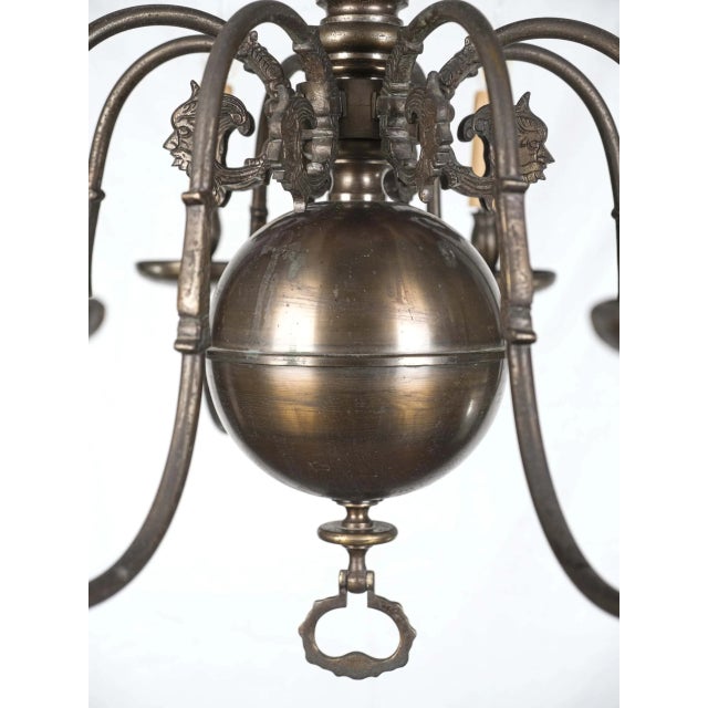 Antique Bronze 8-Arm Chandelier For Sale - Image 6 of 9