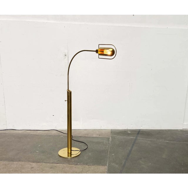 Vintage German Hollywood Regency Model Exe Floor Lamp in Brass by Florian Schulz, 1970s For Sale - Image 10 of 18