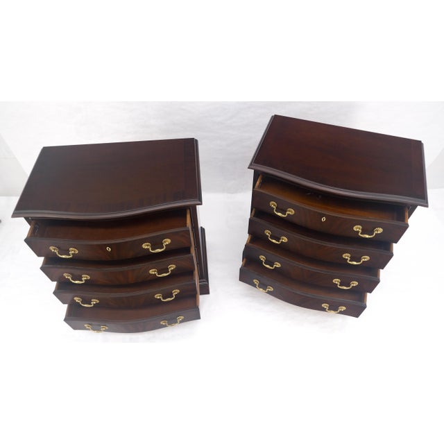 Pair Banded Top 4 Drawers 31" High Small Chests End Tables Night Stands MINT For Sale - Image 9 of 16