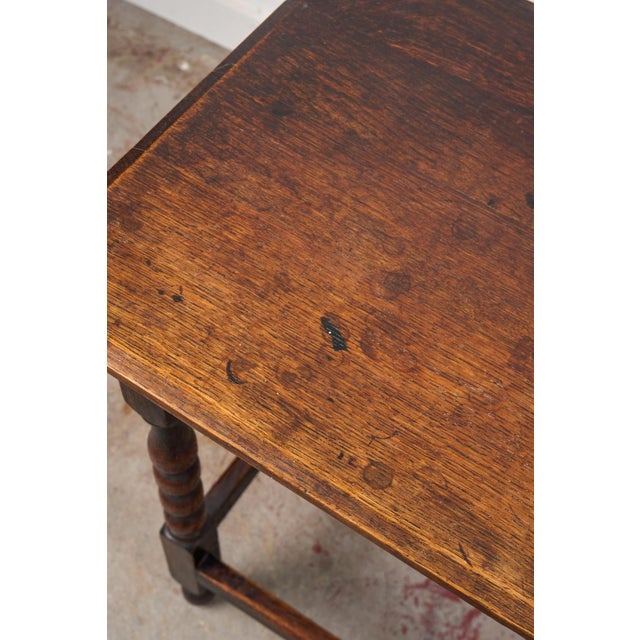 Brown 19th Century Oak Bobbin Side Table For Sale - Image 8 of 11