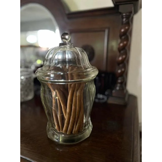 1950s 1950s Glass Biscuit Jar With Lid For Sale - Image 5 of 5