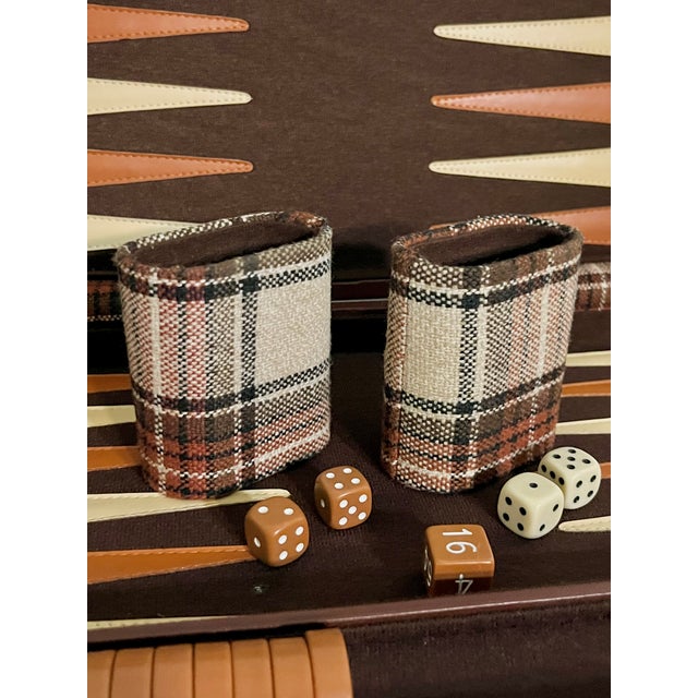 Vintage Mid-Century Tartan Backgammon Game Set in Travel Case For Sale - Image 17 of 18