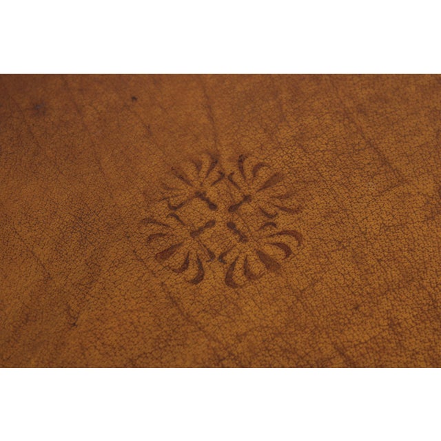 Theodore Alexander Attributed Marquetry Inlaid Leather Top Writing Desk For Sale - Image 10 of 17
