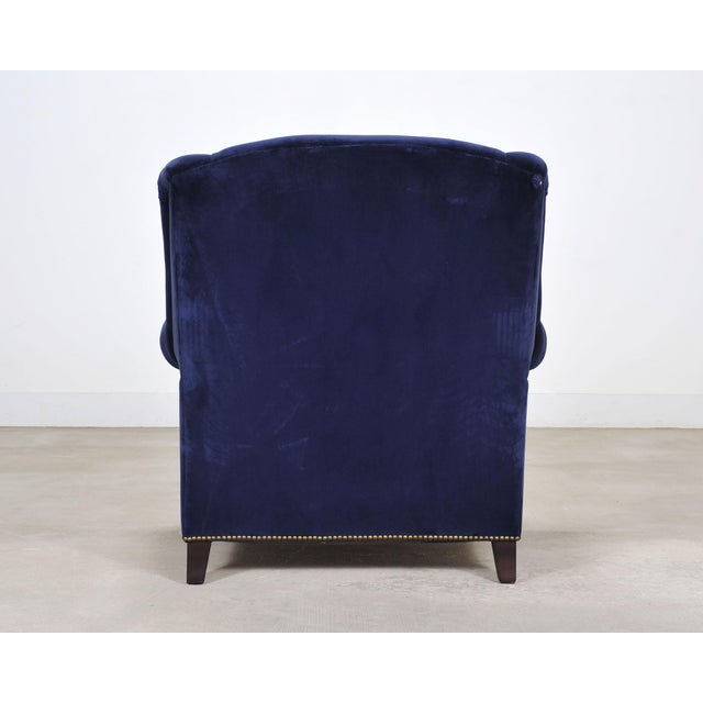 Ralph Lauren English New Bohemian Artist’s Chair in Blue Velvet For Sale - Image 18 of 18