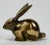 Vintage Brass Crouching Bunny Rabbit Paper Weight For Sale - Image 4 of 6