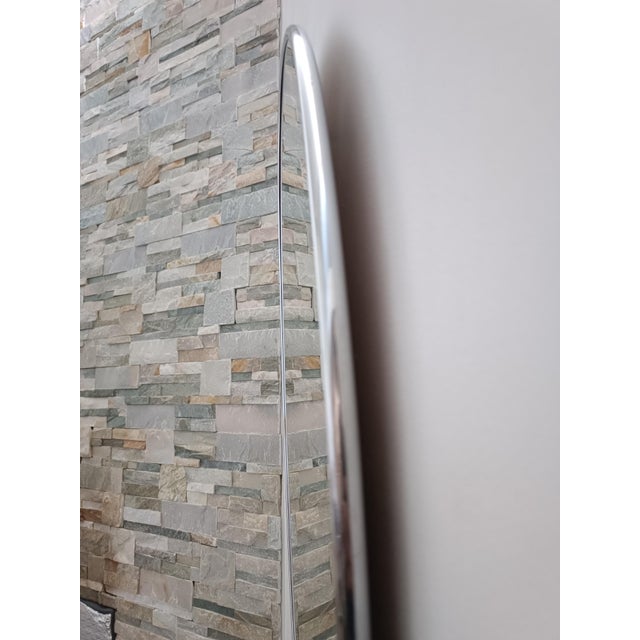 Large Vintage Oval Mirror, Italy, 1970s For Sale - Image 3 of 6
