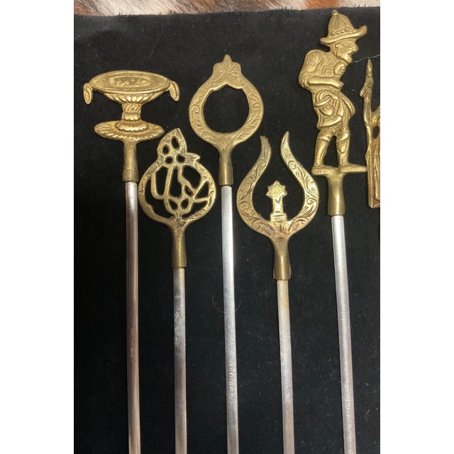 18 Decorative skewers from Turkey. Purchased in the 1960’s on a trip. Never used. They are made of brass and steel.- 16”...