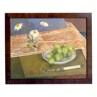 Daisies and Grapes Traditional Oil Painting For Sale