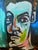 Here's a bold oil painting titled "Tribute to Matisse Self Portrait." Features strong brush strokes and lines in vivid...
