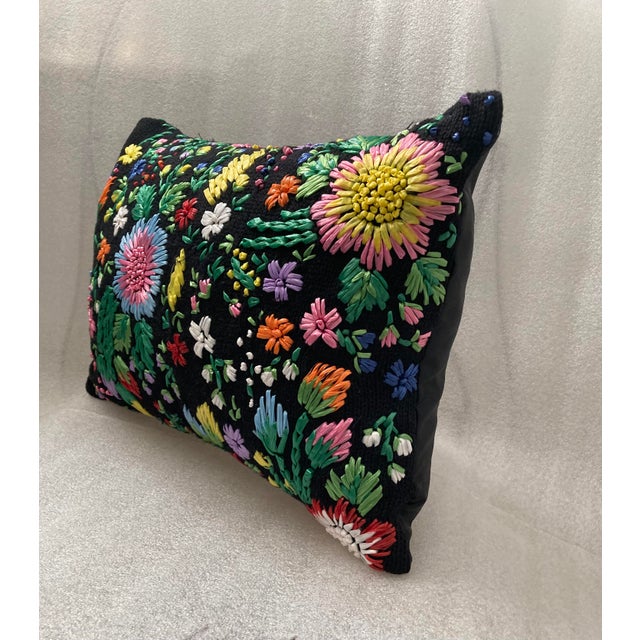 2020s Floral Rafia Hand Embroidered Boudoir Decorative Pillow Cover For Sale - Image 5 of 7