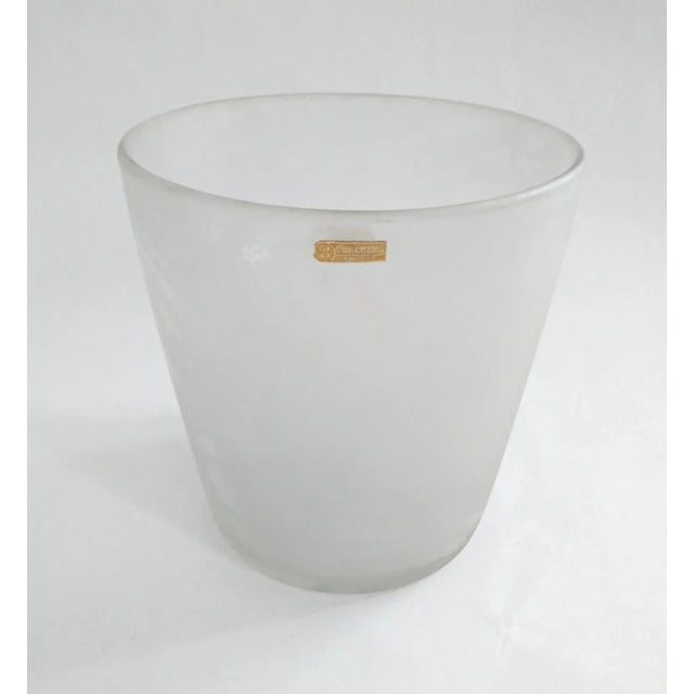 Vintage Swedish Art Deco Frosted Glass Ice Bucket from Pukeberg For Sale - Image 6 of 6