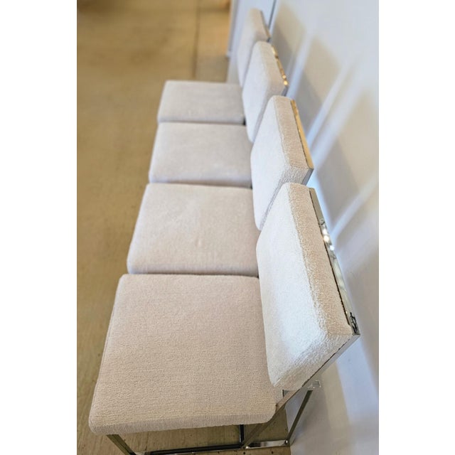 Cream Bernhardt Chrome & Upholstered Dining Chairs -Set of 4 For Sale - Image 8 of 15