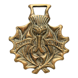 Vintage Brass Horse Brass Medallion – Scotland Equestrian Harness Ornament