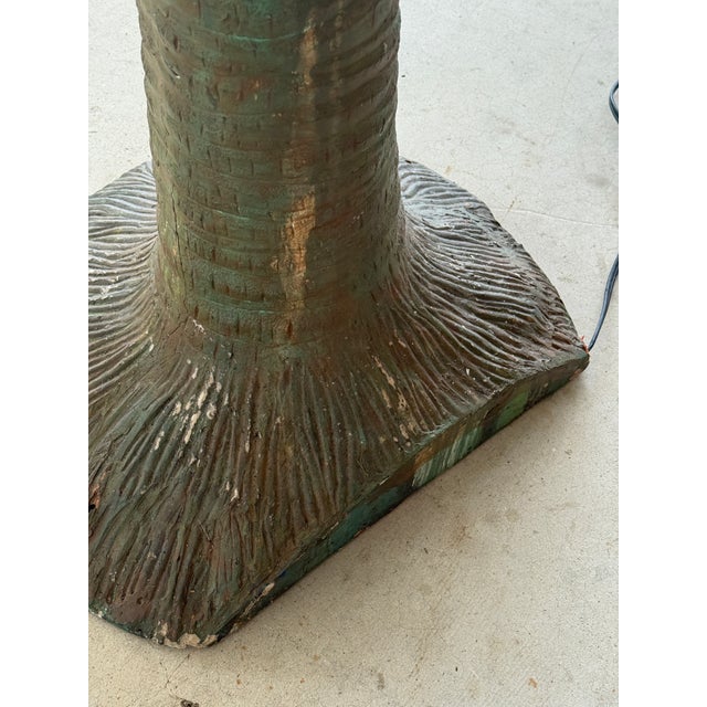 2000 - 2009 Monumental Hand Blown Glass and Metal Palm Tree Floor Lamp With Sculpted Fiberglass Base For Sale - Image 5 of 12
