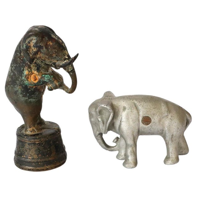 Early 20th Century Antiques Money Bank Elephants - Set of 2 For Sale - Image 5 of 5