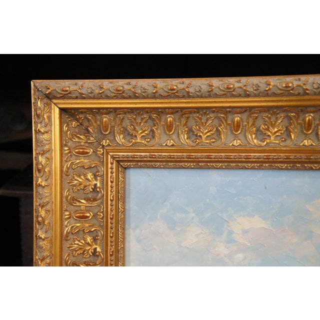 Green P. Paul Mediterranean Impressionist Seascape Oil Painting Oceanside Villa 44" For Sale - Image 8 of 10