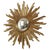 Very rare sunburst mirror gilded with gold leaf, with convex mirror glass, crafted from glass, wood pulp, and resin, by...