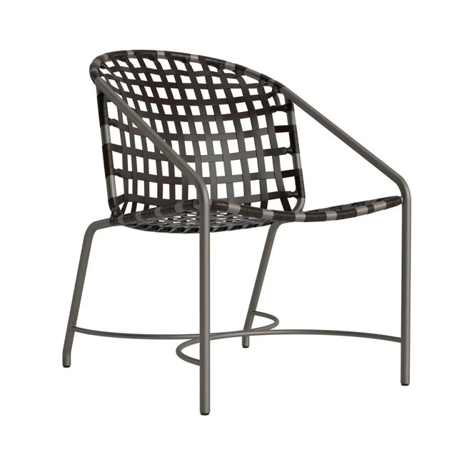 Brown Jordan Kantan Aluminum Vinyl Arm Chair, Mica frame with Coffee fabric For Sale - Image 12 of 12