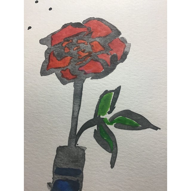 A small still life in watercolor. COA included. Completely unique and original. Unframed. Please contact Chairish...