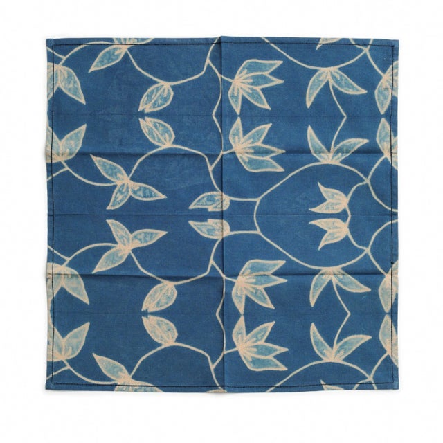 Folio Indigo table napkin is a unique modern artisanal napkin. Created artistically and ethically by artisans in India...