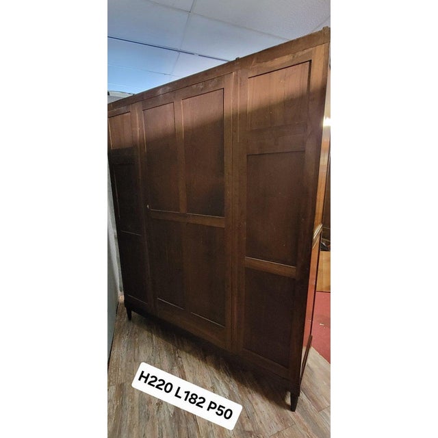 Art Nouveau Mirrored Wardrobe in Macassar Ebony and Walnut, 1890s For Sale - Image 6 of 7