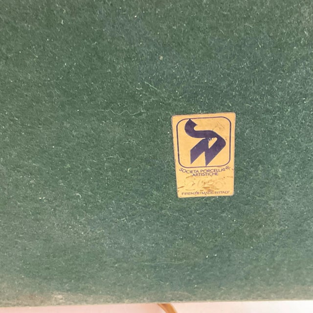 1970s Porcellane Artistiche Italian Porcelain and Brass Elephant Table Lamp From Florence For Sale - Image 12 of 13