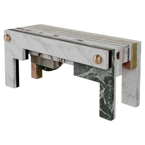 Architectural Layered Marble Stone Strata Bench by Esther Knopfler For Sale - Image 12 of 12