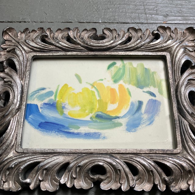 Original 5 x 7 watercolor painting on paper unsigned Overall size with tabletop frame is approximately 7.5 x 9.5