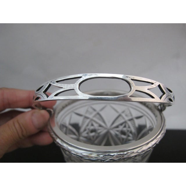 Gregoire & Cordonnier 19thc French Cut Glass & Sterling Silver Ice Bucket For Sale - Image 4 of 13