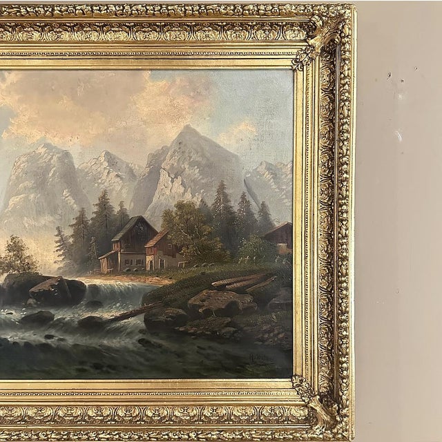 19th Century Framed Oil Painting on Canvas by R. Waldau For Sale - Image 9 of 17