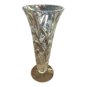 1980s Decorative Glass Floral Vase