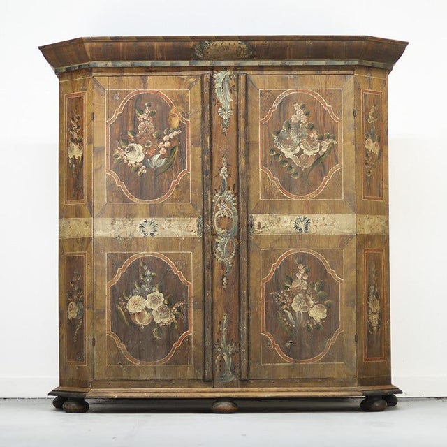 Antique wedding cabinet from Bavaria, southern Germany. The cabinet dates from 1795 and has a lived-in character with...