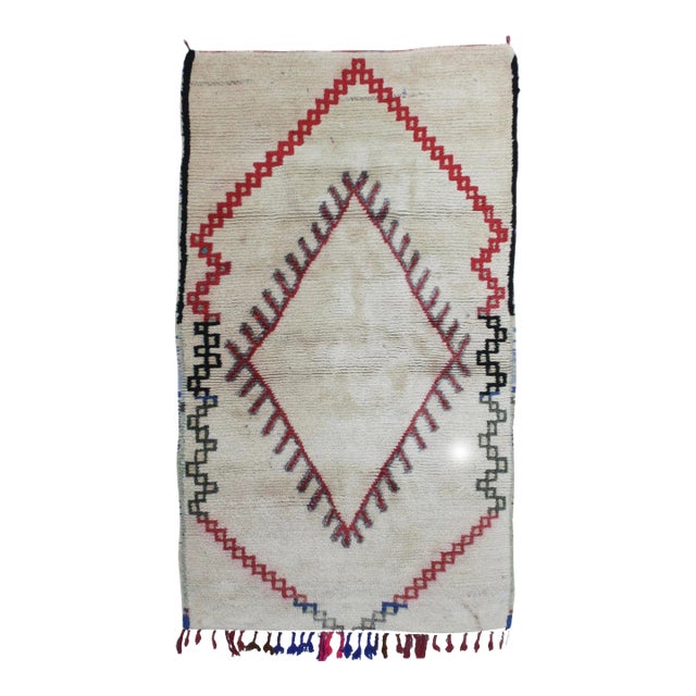 Mid 20th Century Vintage Moroccan Rug - 6'3'' X 3'6'' For Sale