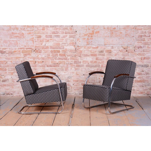 Bauhaus Armchair in Beech and Chrome from Mücke Melder, Czech, 1930s For Sale - Image 15 of 16